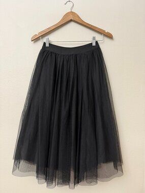 Haute Monde Black Tulle Gothic Holiday Christmas Skirt Small